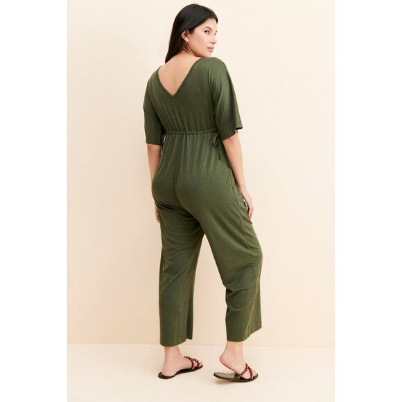 Ingrid + Isabel Maternity Wide Leg Jumpsuit Olive Green Small‎ - Picture 2 of 10
